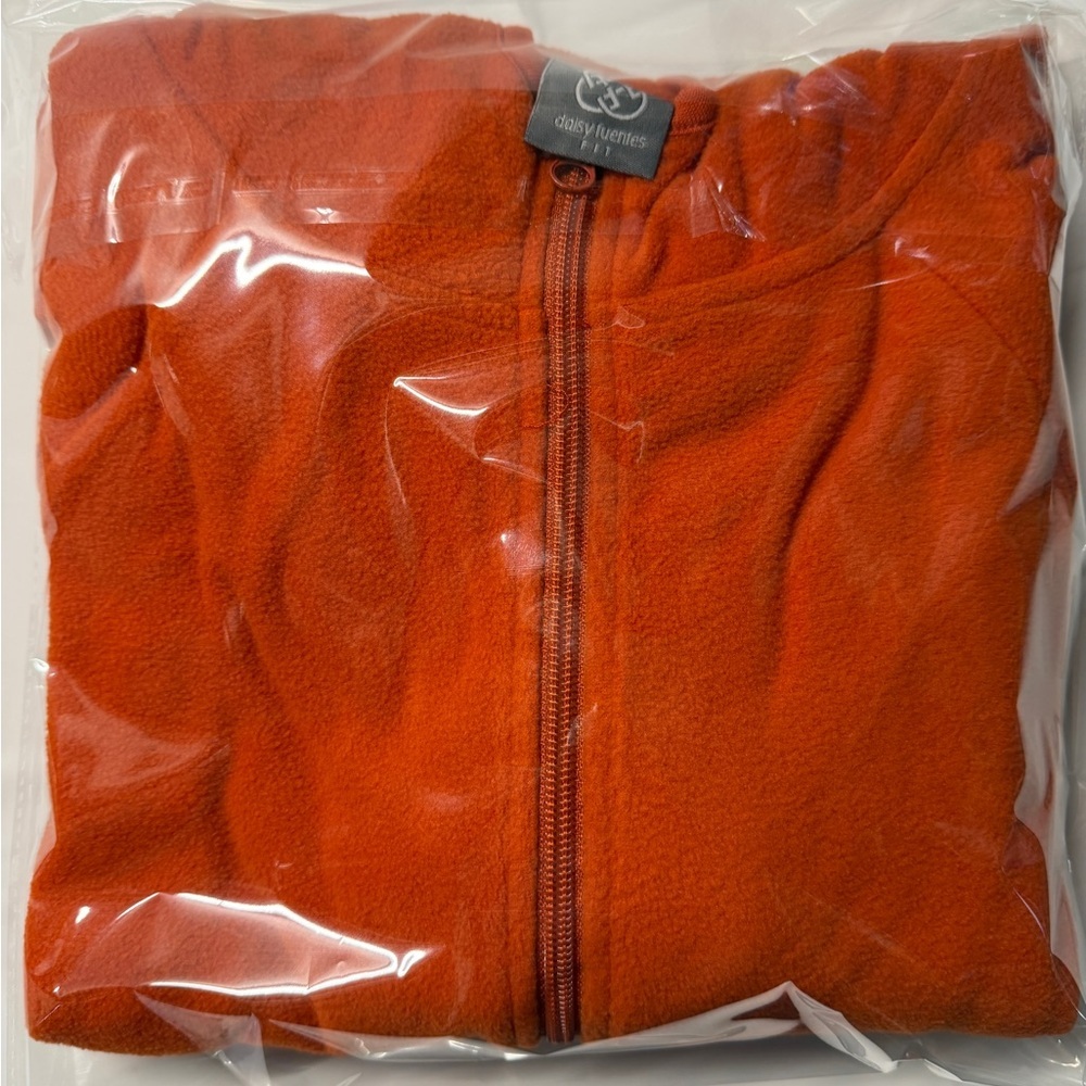 Daisy Fuentes Orange Zip-Up Fleece Hoodie NWT